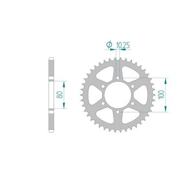 AFAM COURONNE ACIER au pas de 520 pour LAVERDA AFA92606