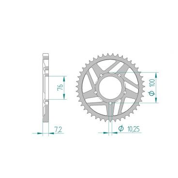 AFAM COURONNE ACIER au pas de 525 R1/R6 MARCH CAR. pour VOXAN/YAMAHA AFA92630