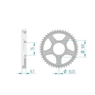 AFAM COURONNE ACIER au pas de 530 pour YAMAHA AFA92631