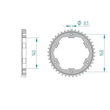 AFAM COURONNE ACIER au pas de 525 pour BMW AFA92634