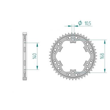 AFAM COURONNE ACIER au pas de 525 pour BMW/HUSQVARNA AFA92635