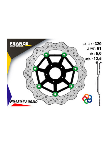 Kit Freinage FRANCE EQUIPEMENT - AP RACING Composé de 2 Disques