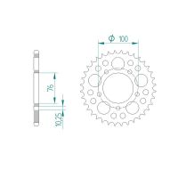 AFAM COURONNE ACIER au pas de 525 pour BENELLI AFA92671