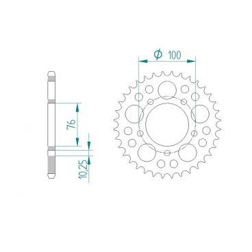 AFAM COURONNE ACIER au pas de 525 pour BENELLI AFA92671