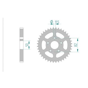 AFAM COURONNE ACIER au pas de 530 pour HARLEY DAVIDSON AFA92803