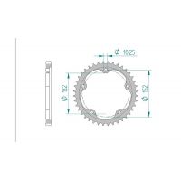 AFAM COURONNE ACIER au pas de 525 pour MV AGUSTA AFA92836