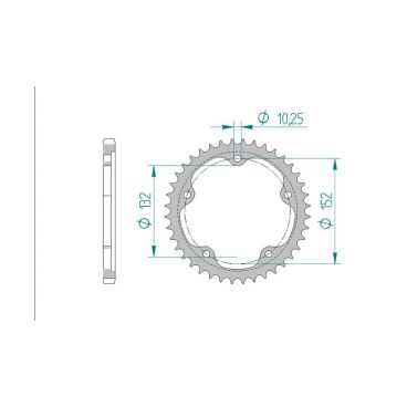 AFAM COURONNE ACIER au pas de 525 pour MV AGUSTA AFA92836