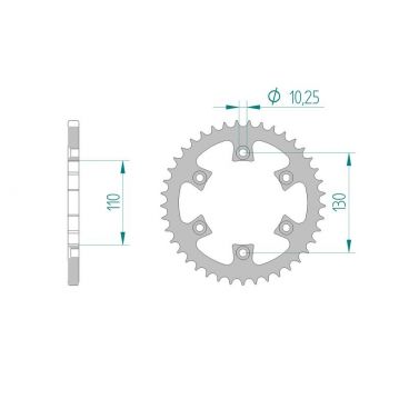 AFAM COURONNE ACIER au pas de 520 pour GAS GAS/POLARIS/POLARIS AFA95300