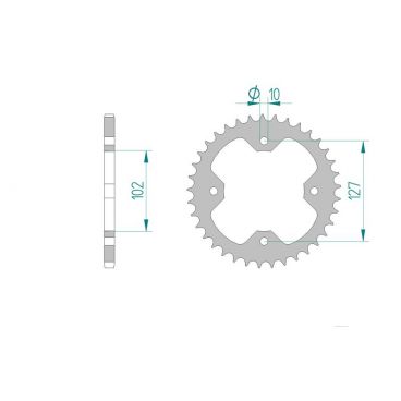 AFAM COURONNE ACIER au pas de 520 pour POLARIS OUTLAW 08-10 PREDATOR 03-06 AFA98500