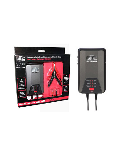 SC3800 Chargeur de batterie Plomb et Lithium 6/12V, 0.8-3.8A.