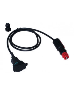 Rallonge de Prise Allume-cigare avec couvercle + DIN avec fusible.