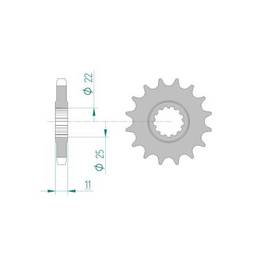 Kit chaine AFAM alu YAMAHA FZ 6 S FAZER 5VX pas 530 2004 à 2008
