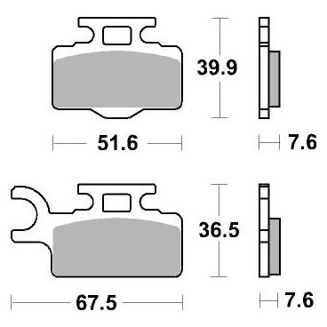 Plaquettes de frein moto SBS Carbon Silver 752CS