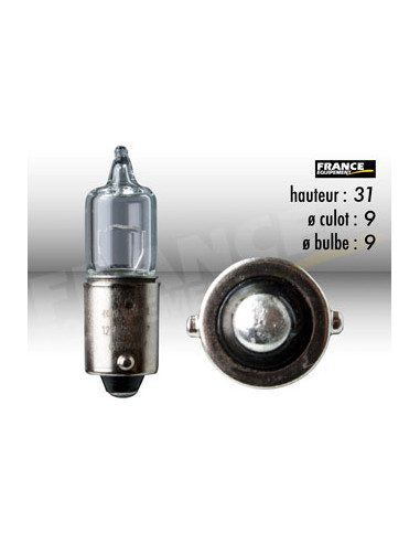 AMPOULE TEMOIN AVEC CULOT BA9S 12V20W