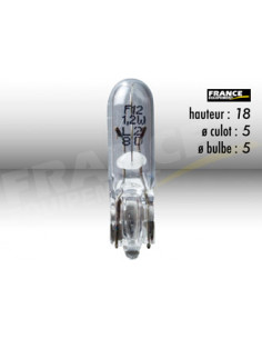AMPOULE TEMOIN SANS CULOT W2x4.6D 12V1,2W