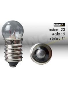 AMPOULE TEMOIN CULOT VIS E10 6V0.6W
