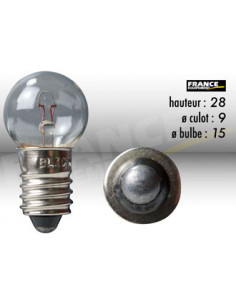 AMPOULE TEMOIN CULOT VIS E10 6V6W