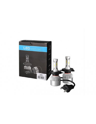 2 AMPOULES PHARE LED TYPE H4 12V80W - 8000 lumens/6500k