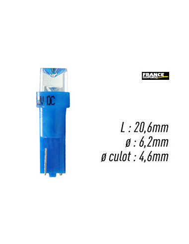 AMPOULE BLEU TYPE W2x4.6D / T5 12V0.2W