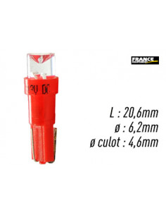 AMPOULE ROUGE TYPE W2x4.6D / T5 12V0.2W