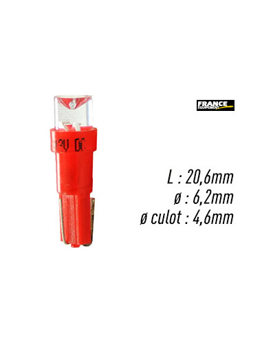 AMPOULE ROUGE TYPE W2x4.6D / T5 12V0.2W