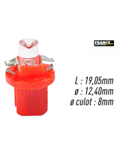 AMPOULE ROUGE TYPE B8,5D/ BX8,5D 12V0.2W