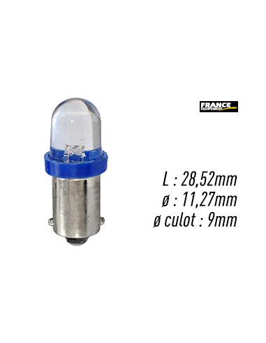 AMPOULE BLEU TYPE BA9S/T4W 12V0.29W