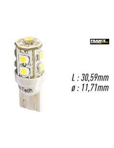 AMPOULE TEMOIN BLANCHE SANS CULOT W2,1x9,5D/W5W-T10 12V0.72W