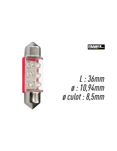 AMPOULE ROUGE TYPE S8,5D/C5W 12V0.37W