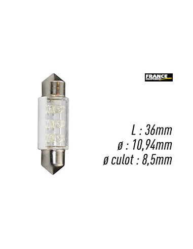 AMPOULE BLANCHE TYPE S8,5D/C5W 12V0.37W