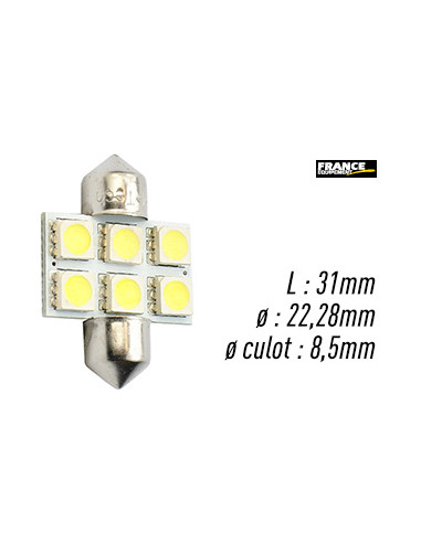 AMPOULE BLANCHE TYPE S8,5D/C5W 12V1.44W