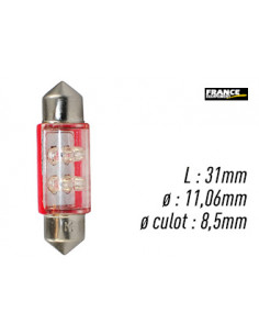 AMPOULE ROUGE TYPE S8,5D/C5W 12V0.27W