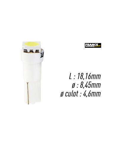 AMPOULE BLANCHE TYPE W2x4.6D / T5 12V0.24W