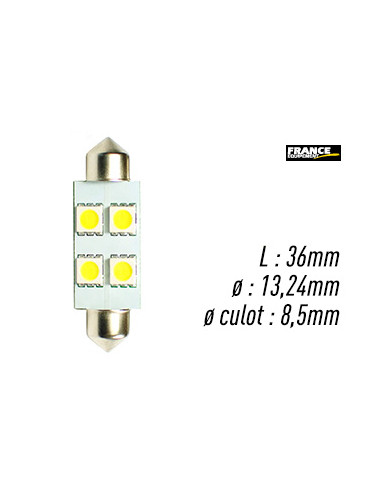 AMPOULE BLANCHE TYPE S8,5D/C5W 12V0.96W