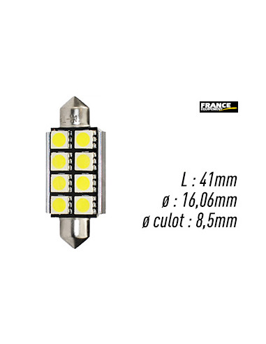 AMPOULE BLANCHE TYPE S8,5D/C5W 12V1.92W