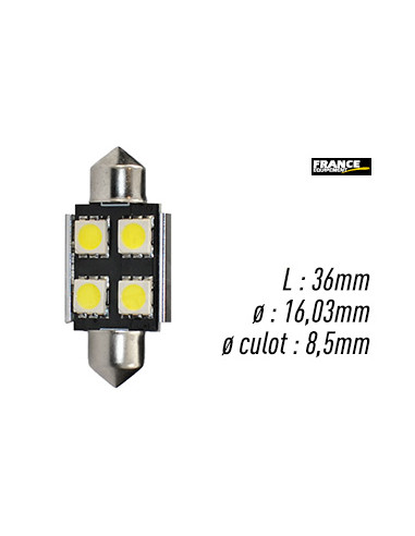 AMPOULE BLANCHE TYPE S8,5D/C5W 12V0.96W