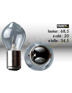 AMPOULE PHARE RING BA20D 6V15W