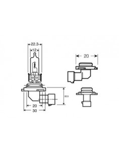 AMPOULE PHARE HALOGENE HB3 P20D 12V60W