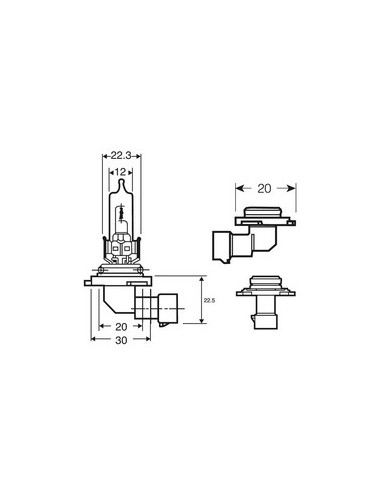 AMPOULE PHARE HALOGENE HB3 P20D 12V60W