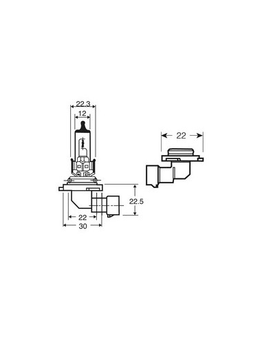 AMPOULE PHARE HALOGENE RING HB4 P22D 12V51W