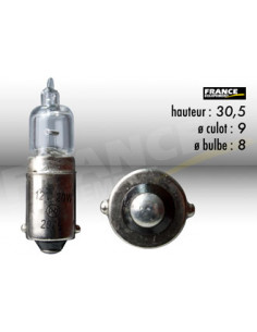 AMPOULE TEMOIN AVEC CULOT RING BA9S 12V20W