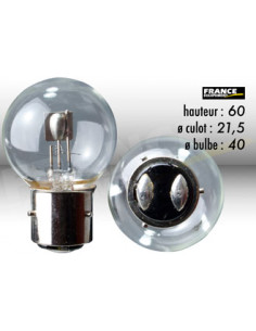 AMPOULE POUR FEU DE CROISEMENT BA21D 6V 45/40W
