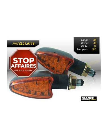 Paire de clignotants, tige courte, ampoule LED.