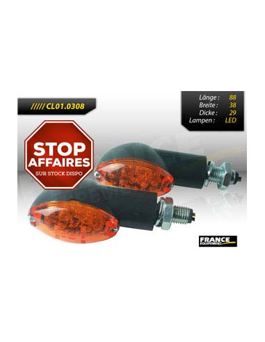 Paire de clignotants, tige courte, ampoule LED.