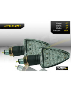 Paire de clignotants, tige courte, ampoule LED.