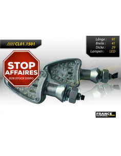 Paire de clignotants, alliage en aluminium, ampoule LED