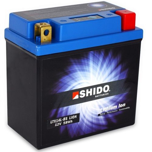 Batterie Lithium Ion SHIDO pour moto LTX14L-BS dans votre boutique-All-bikes