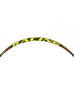 Kit déco de 8 stickers pour Jantes AV + AR  "RACING"  Jaune Fluo