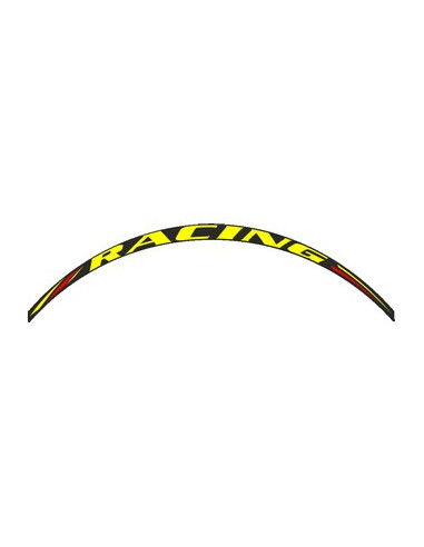 Kit déco de 8 stickers pour Jantes AV + AR  "RACING"  Jaune Fluo