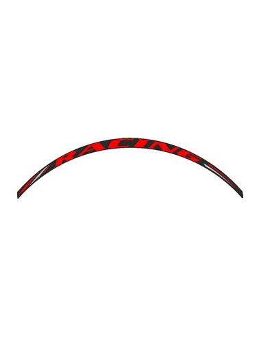 Kit déco de 8 stickers pour Jantes AV + AR  "RACING"  Rouge Fluo